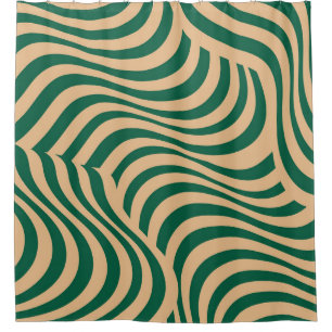 Green Beige Zebra Stripe Minimalist Spring Summer