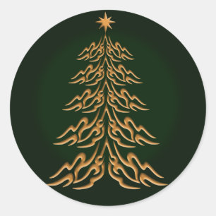 Green Bell Christmas Tree Stickers