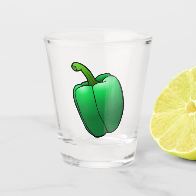 Green Bell Pepper Shot Glass (Front)