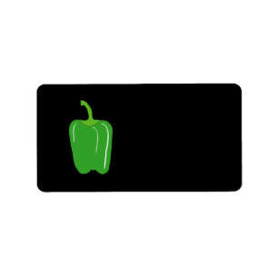 Green Bell Pepper. Whole. Label