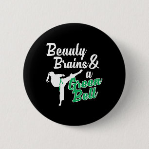Green Belt Taekwondo Martial Arts Funny Judo Quote 2 Inch Round Button