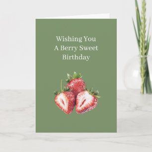 Green Berry Sweet Strawberries Birthday Card