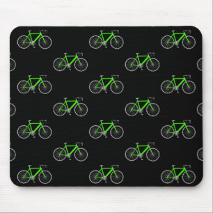 green bicycle on black mouse pad