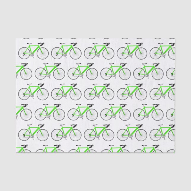 Green Bicycle on White Tissue Paper (Front)