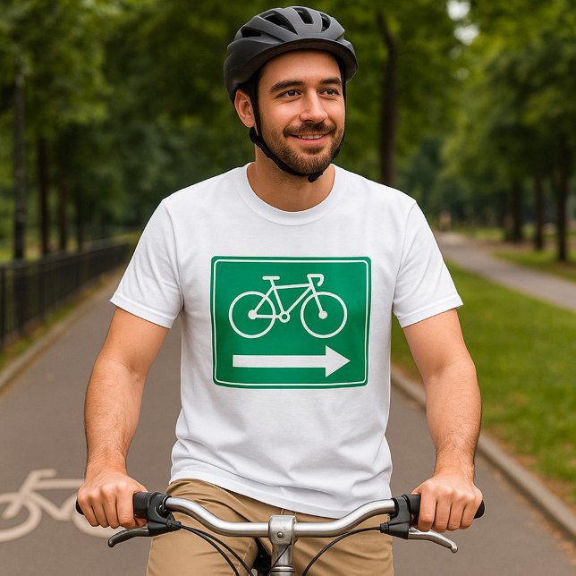 Green Bicycle Path Right Arrow Directional Sign T-Shirt (Creator Uploaded)