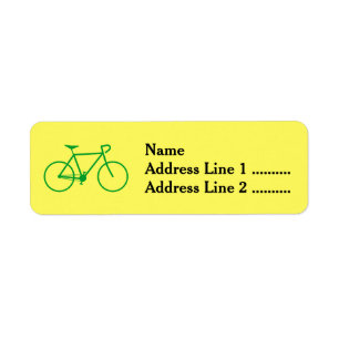 Green Bicycle Silhouette Return Address Label