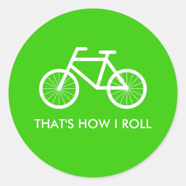 Green bicycle stickers with cute bike riding quote (Front)