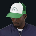 Green bicycle Trucker Hat<br><div class="desc">Cute green bike decorates this fun trucker hat. Hand drawn art just for you! Check my shop for more designs!</div>