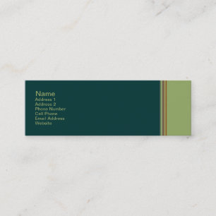 green biege striped mini business card