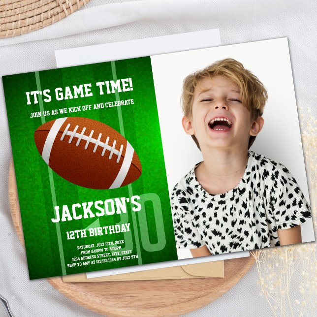 Green Big Ball Football Birthday Invitations photo (Green Big Ball Football Birthday Invitations photo)