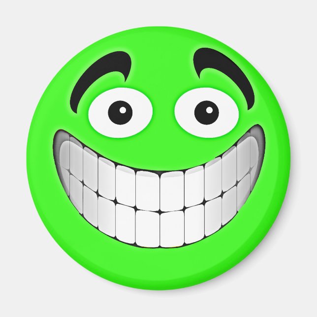 Green Big Green Face Magnet (Front)