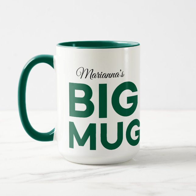 Green Big Mug | Huge Mug | Script Custom Name (Left)