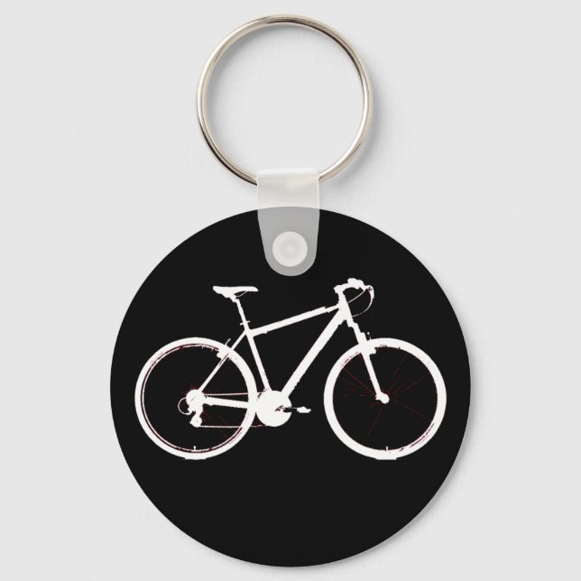 green bike - cycling keychain (Front)