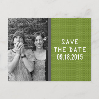 Green Binary Code Photo Save the Date Postcard