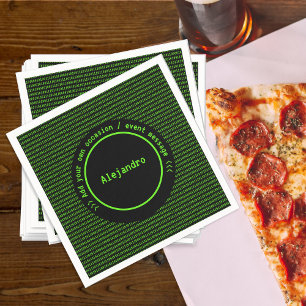 Green Binary Machine Code - Computer Business Guys Napkin