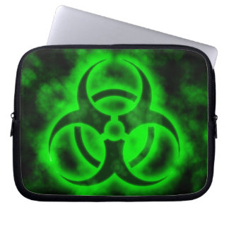 Green Biohazard Laptop Sleeve
