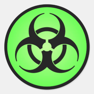 Green Biohazard Symbol Classic Round Sticker