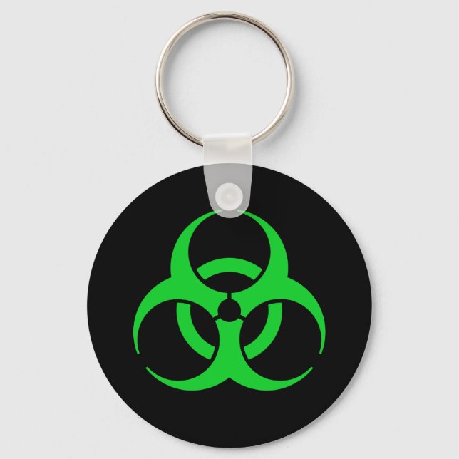 Green Biohazard Symbol Keychain (Front)