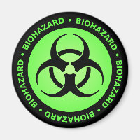 Green Biohazard Warning Magnet