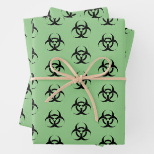 Green Biohazard  Wrapping Paper Sheet