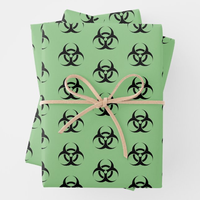 Green Biohazard  Wrapping Paper Sheet (In situ)