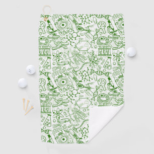 Green Biology Pattern Golf Towel