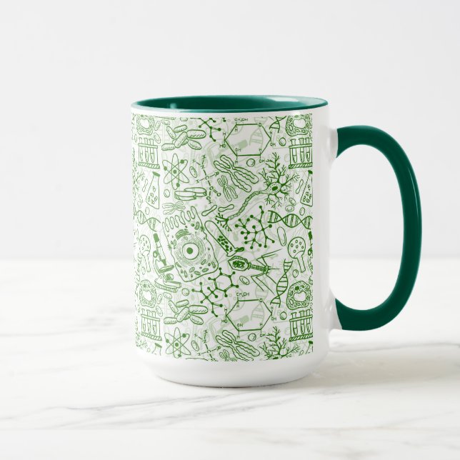 Green Biology Pattern Mug (Right)