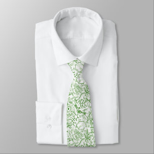 Green Biology Pattern Tie