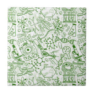 Green Biology Pattern Tile