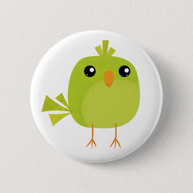 Green Bird Cartoon  2 Inch Round Button (Front)