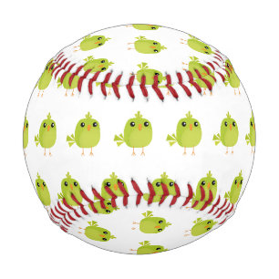 Green Bird Cartoon Baseball