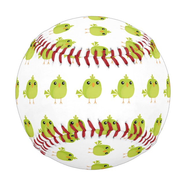 Green Bird Cartoon   Baseball (Front)