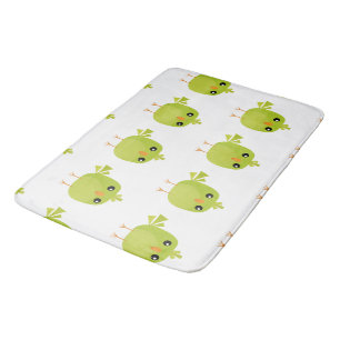 Green Bird Cartoon Bath Mat