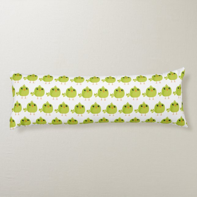 Green Bird Cartoon   Body Pillow (Back)
