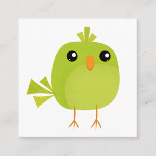 Green Bird Cartoon Enclosure Card