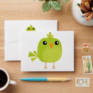 Green Bird Cartoon Envelope
