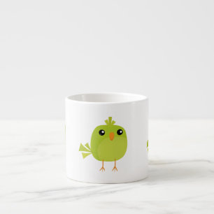 Green Bird Cartoon   Espresso Cup