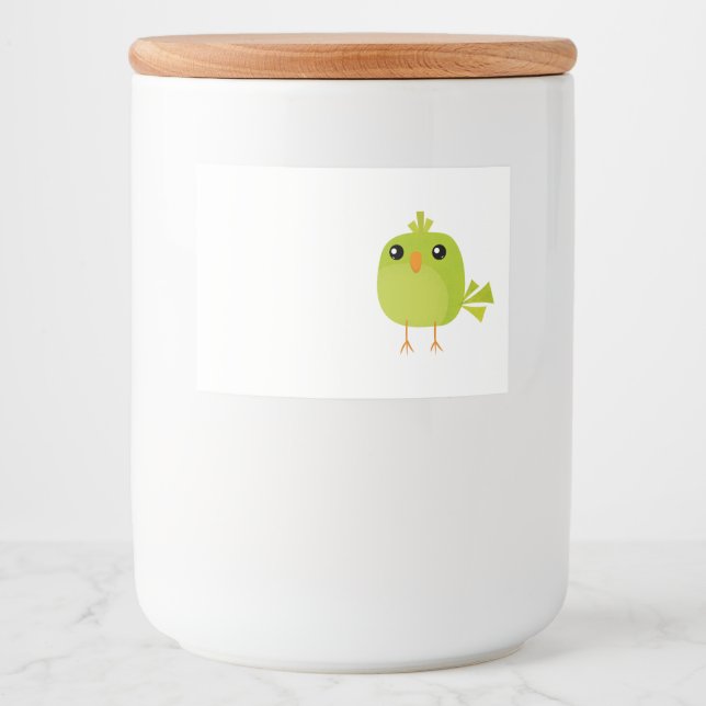 Green Bird Cartoon  Food Label (Front)