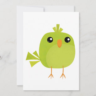 Green Bird Cartoon  Holiday Card
