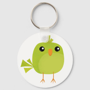 Green Bird Cartoon  Keychain