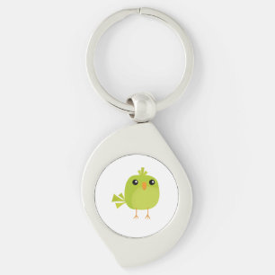 Green Bird Cartoon  Keychain