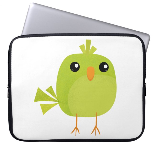 Green Bird Cartoon   Laptop Sleeve (Front)