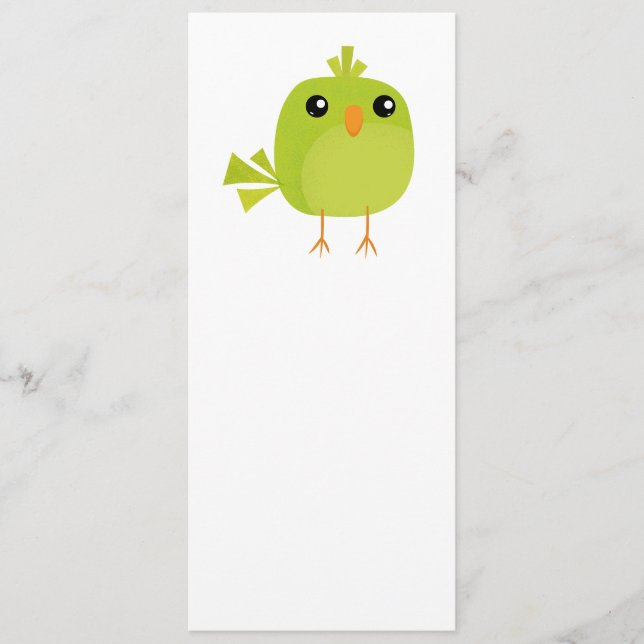 Green Bird Cartoon   Menu (Front)