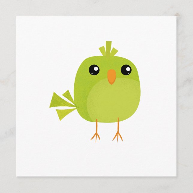 Green Bird Cartoon   Menu (Front)