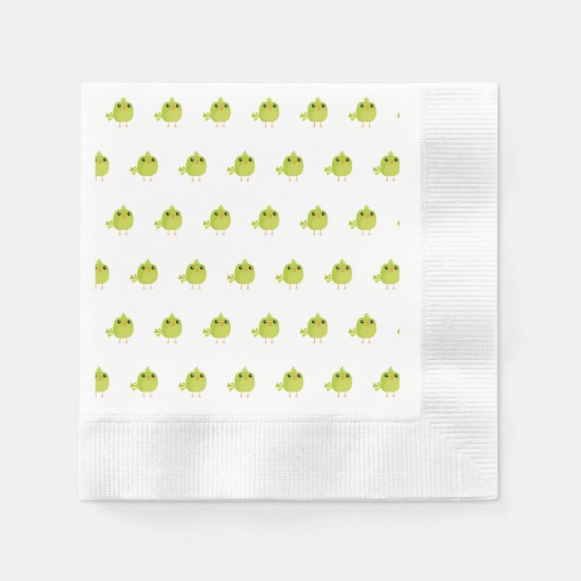 Green Bird Cartoon   Napkin (Front)