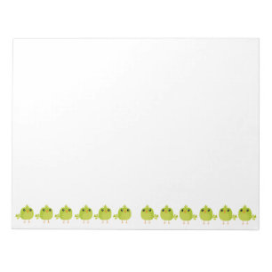 Green Bird Cartoon Notepad