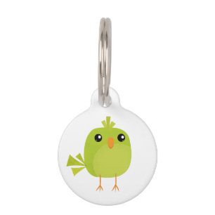 Green Bird Cartoon   Pet Tag