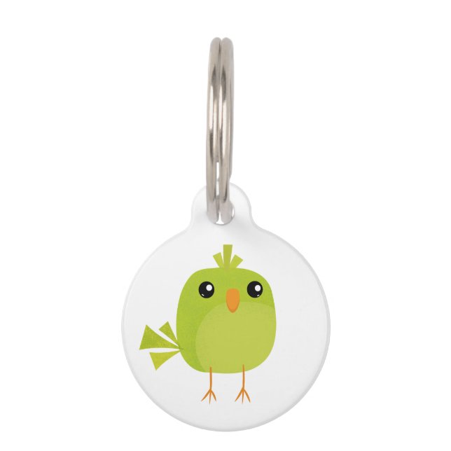 Green Bird Cartoon   Pet Tag (Front)
