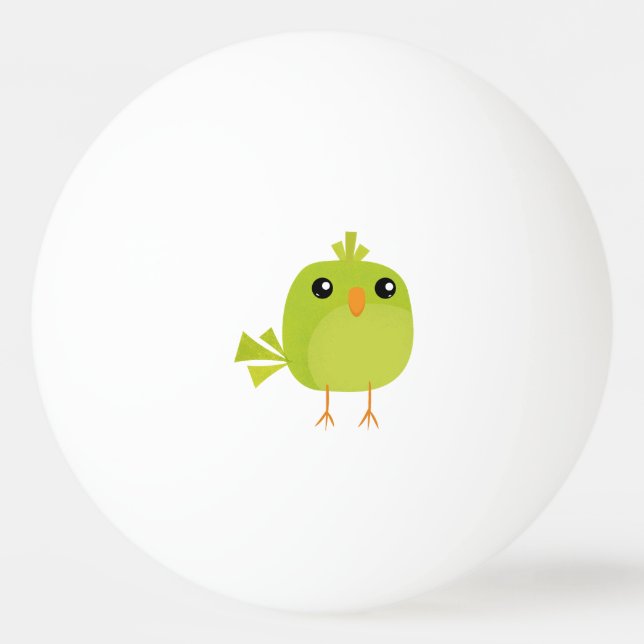 Green Bird Cartoon   Ping Pong Ball (Front)