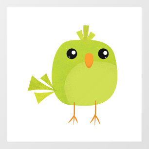 Green Bird Cartoon   Window Cling